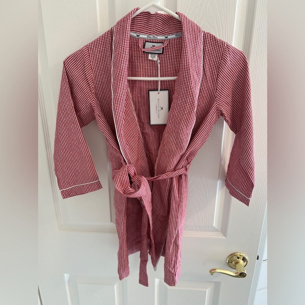 Petite Plume Houndstooth Print Robe